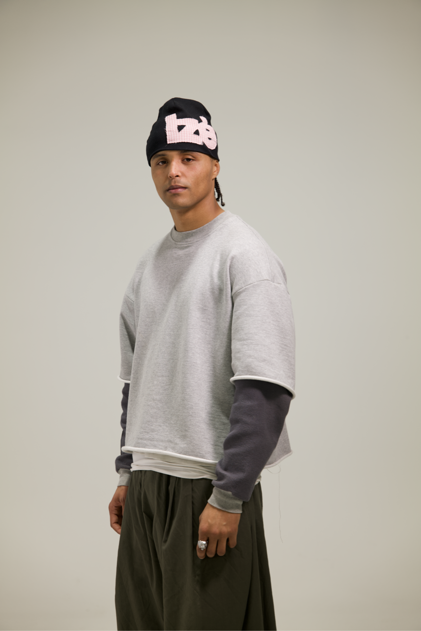 black and pink beanie