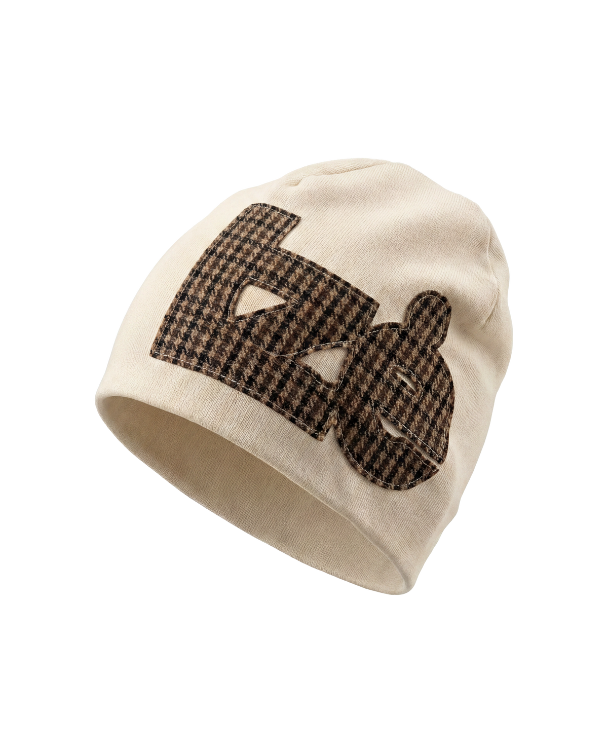 beige tartan beanie