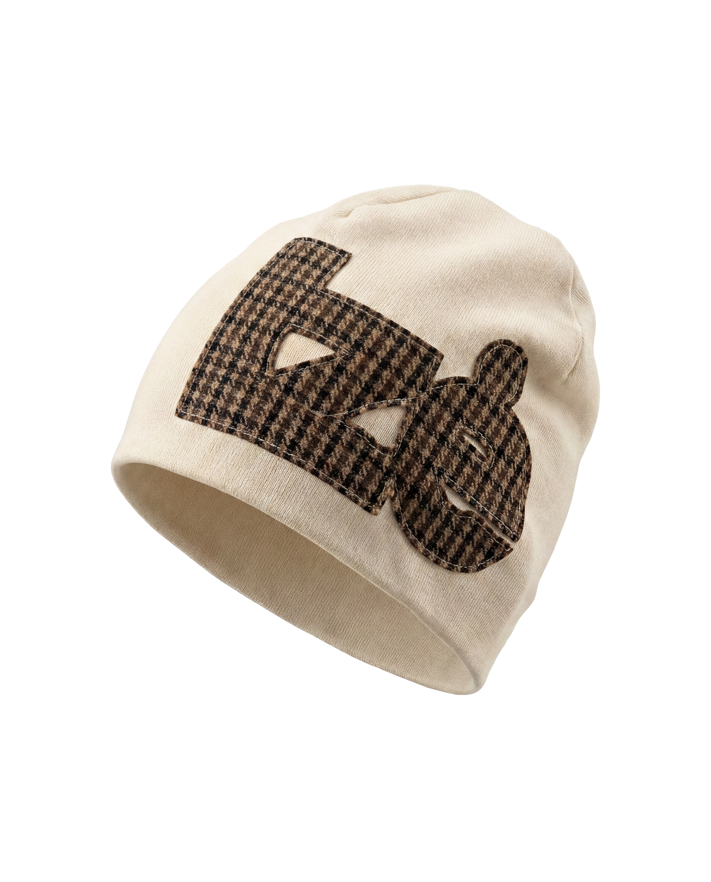 beige tartan beanie