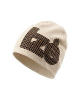 beige tartan beanie