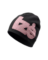 black and pink beanie