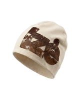 beige cowhide beanie