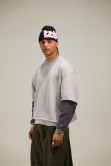 black and pink beanie