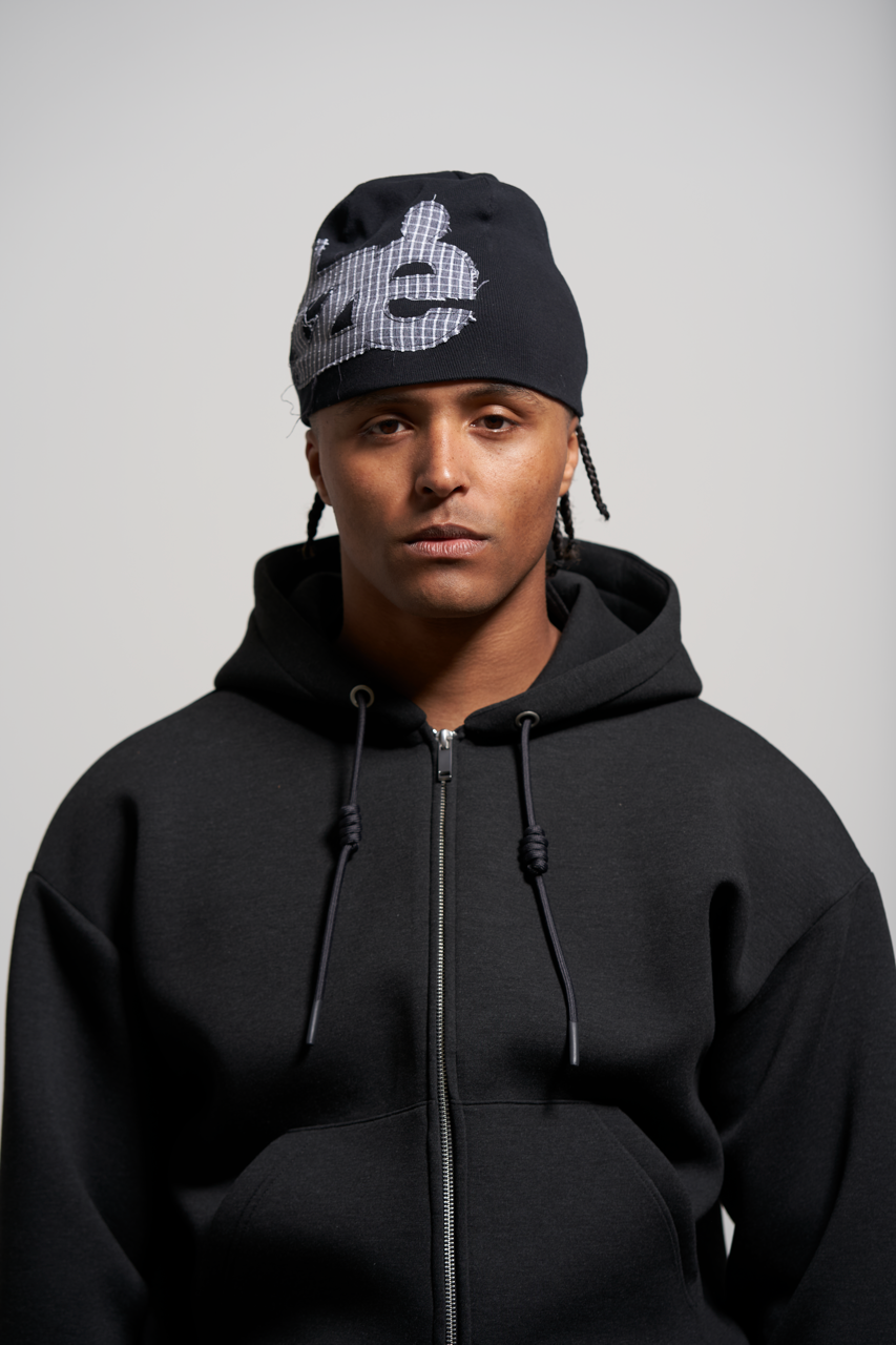 black on black beanie