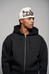 beige cowhide beanie