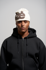 beige tartan beanie